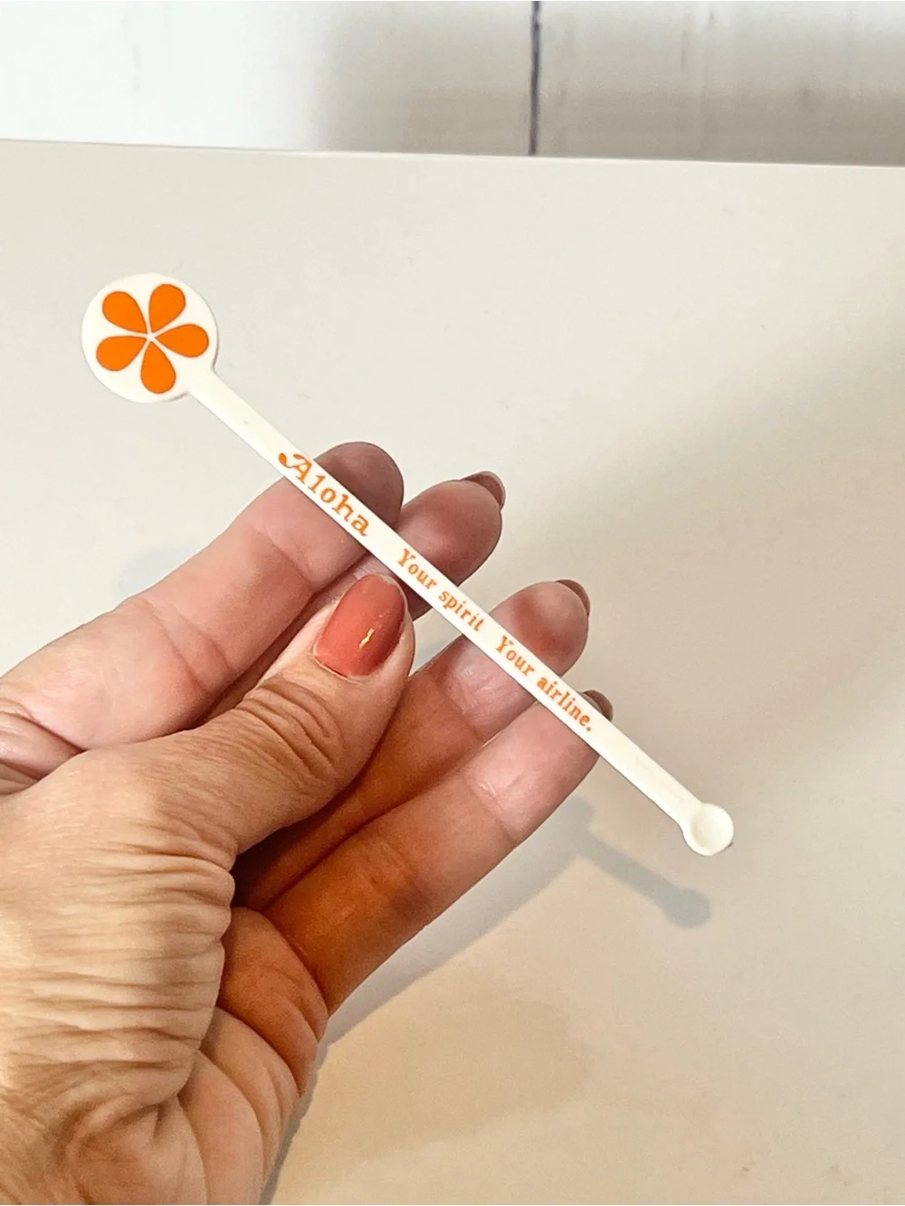 Vvintage Aloha Airlines plastic swizzle stick collectible advertising